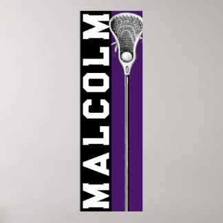 Personalised Lacrosse Team Purple Poster