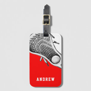 Personalised Lacrosse Team Red Luggage Tag