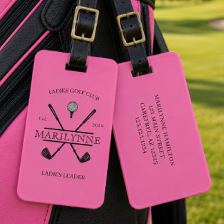 Personalised Ladies Club Name Golf Bag Tag