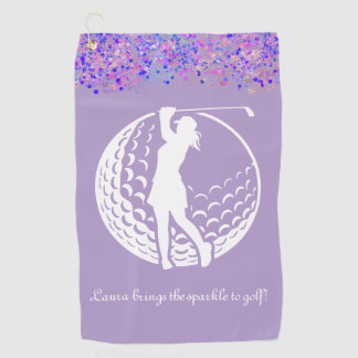 Personalised ladies Glitter Golf Towel