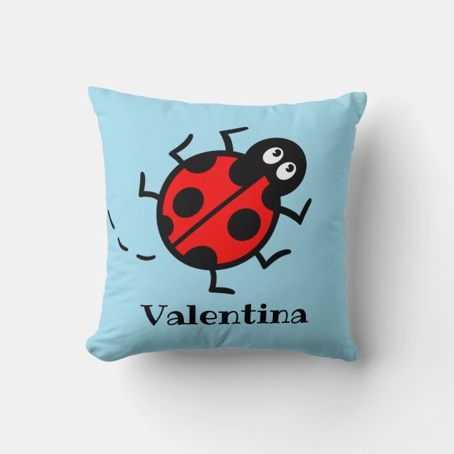 Personalised Ladybird Pattern Cushion (Front)
