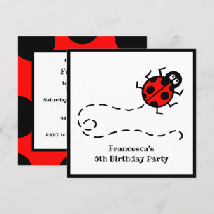 Personalised Ladybird Pattern Invitation