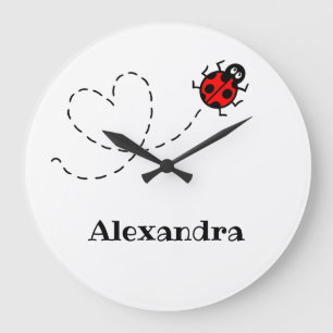 Personalised Ladybird Pattern Wall Clock