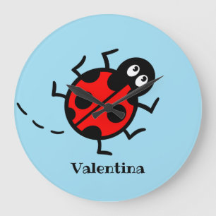 Personalised Ladybird Pattern Wall Clock