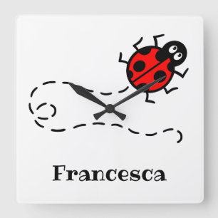 Personalised Ladybird Pattern Wall Clock