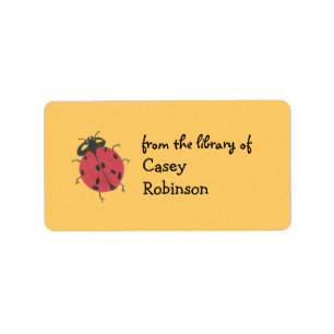 Personalised ladybug bookplate label