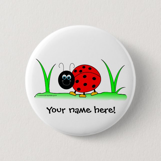 Personalised Ladybug Button (Front)