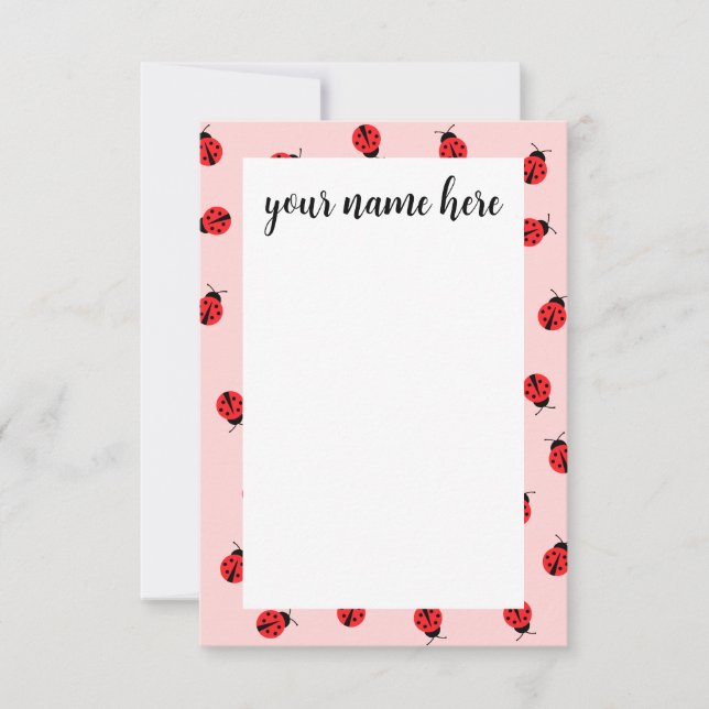 Personalised Ladybug Notecards (Front)