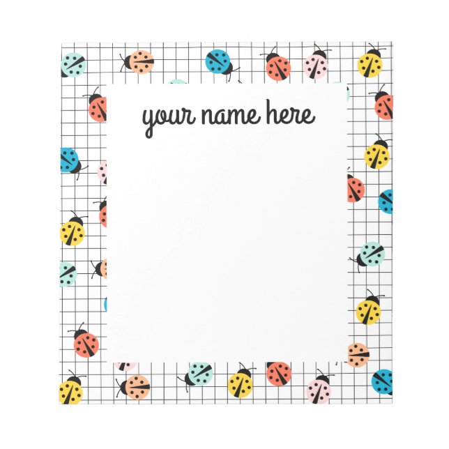 Personalised Ladybug Notepad (Front)