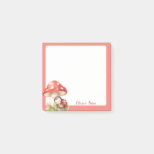 Personalised Ladybug Sleeping Mushroom Sticky Note
