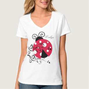 Personalised Ladybug Womens T-Shirt