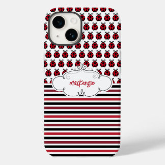 Personalised Ladybugs & Stripes Phone Case