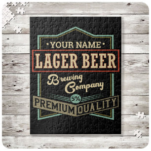 Personalised Lager Beer Brewing Co Label Bar Pub  Jigsaw Puzzle