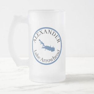 Personalised Lake Arrowhead   Classic  Frosted Glass Beer Mug