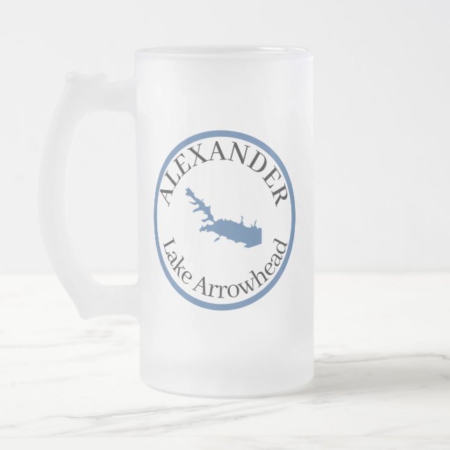 Personalised Lake Arrowhead   Classic  Frosted Glass Beer Mug (Left)