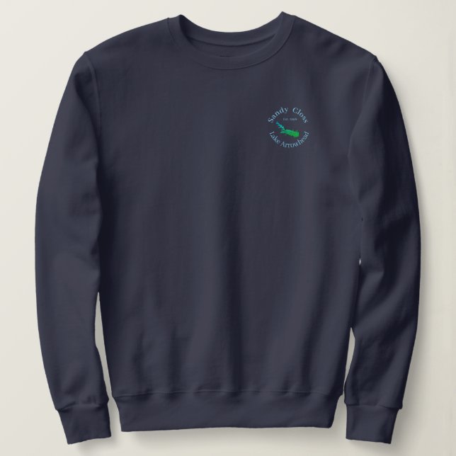 Personalised Lake Arrowhead map date established  Sweatshirt (Design Front)