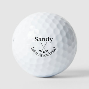 Personalised Lake Arrowhead Map Golf balls