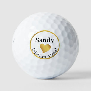 Personalised Lake Arrowhead Map Golf balls