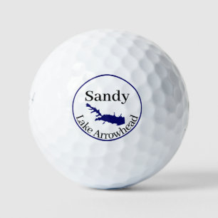 Personalised Lake Arrowhead Map Golf balls