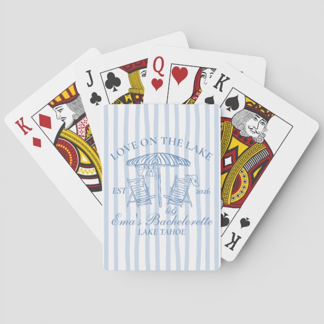 Personalised Lake Bachelorette Deck Playing Cards (Back)