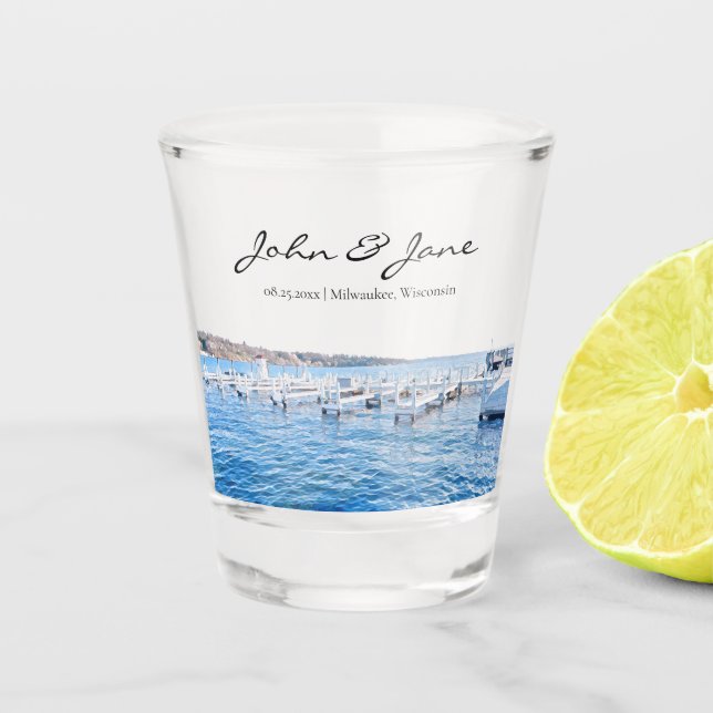 Personalised Lake Geneva Wisconsin Shot Glass (Front)