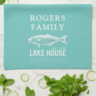 Personalised Lake House Tea Towel