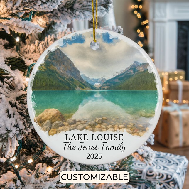 Personalised Lake Louise Ornament, Canada Ceramic Tree Decoration (Creator Uploaded)