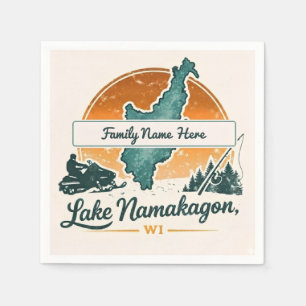 Personalised Lake Namakagon, WI Napkin