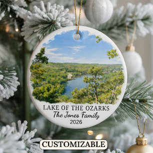 Personalised Lake of the Ozarks, Custom Missouri Ceramic Tree Decoration