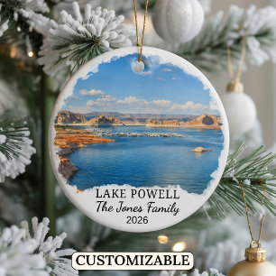 Personalised Lake Powell Ornament, Custom Utah Ceramic Tree Decoration