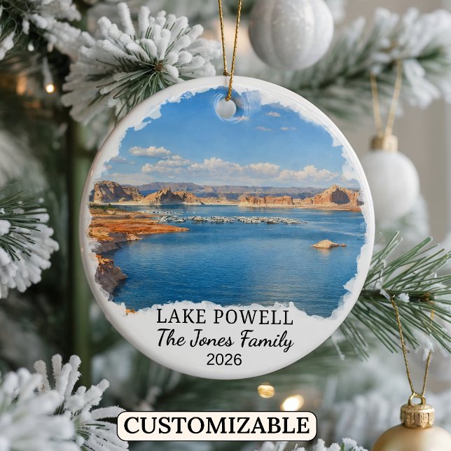Personalised Lake Powell Ornament, Custom Utah Ceramic Tree Decoration (Creator Uploaded)