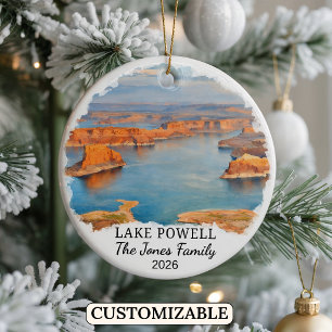 Personalised Lake Powell Ornament, Custom Utah Ceramic Tree Decoration