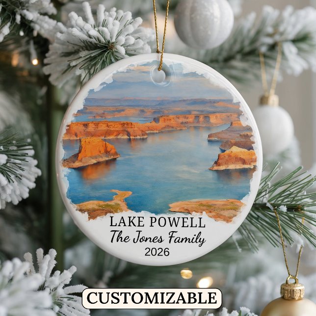Personalised Lake Powell Ornament, Custom Utah Ceramic Tree Decoration (Creator Uploaded)