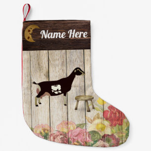 Personalised LaMancha Dairy Goat Farm Small Christmas Stocking