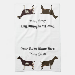 Personalised LaMancha Dairy Goat Tea Towel
