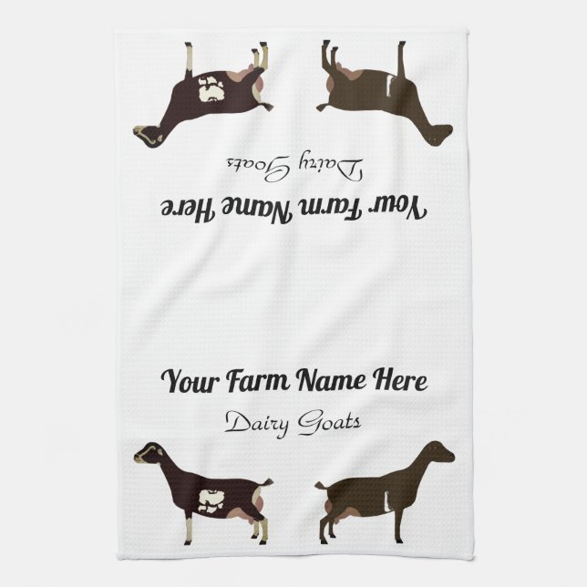 Personalised LaMancha Dairy Goat Tea Towel (Vertical)