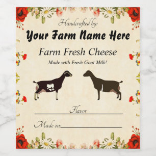 Personalised LaMancha Goat Cheese Label