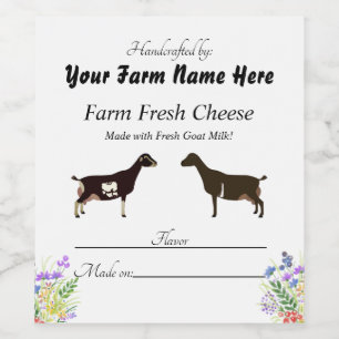 Personalised LaMancha Goat Cheese Label