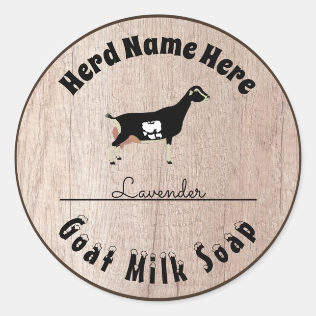 Personalised LaMancha Goat Milk Soap Classic Round Sticker (Front)