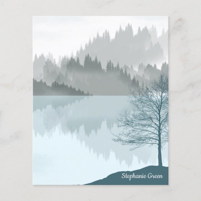 Personalised Landscape Reflection Lake Trees Green (Front)