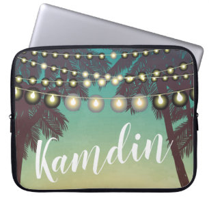 Personalised Laptop Case Beach Sunset Palm Trees S