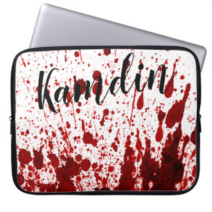 Personalised Laptop Case Blood Splatter Vampire Go