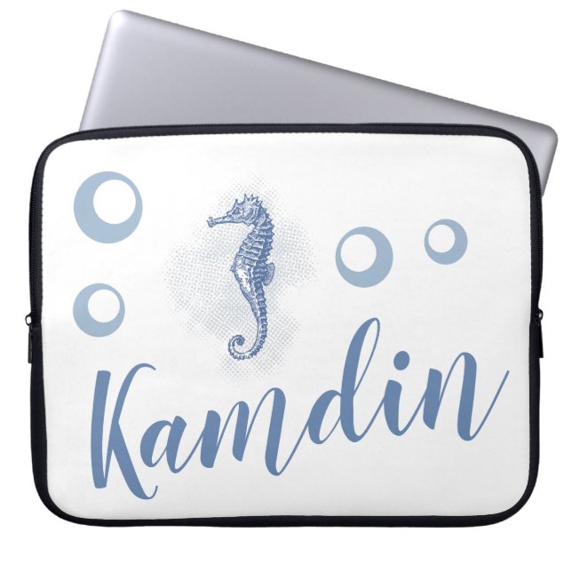 Personalised Laptop Case Seahorse Ocean Beach (Front)