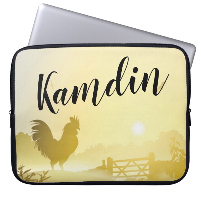 Personalised Laptop Case Sunny Morning Farm Countr (Front)