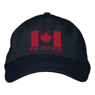 Personalised Large Canadian Flag Embroidery Embroidered Hat