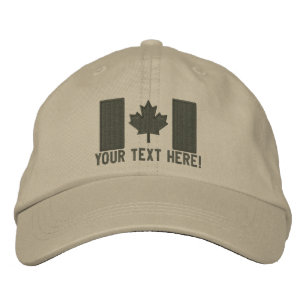 Personalised Large Canadian Flag Embroidery Embroidered Hat