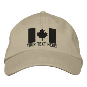 Personalised Large Canadian Flag Embroidery Embroidered Hat