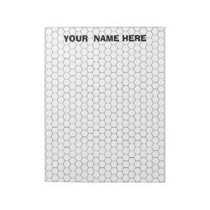 Personalised Large Hexagon Graph Paper Notepad