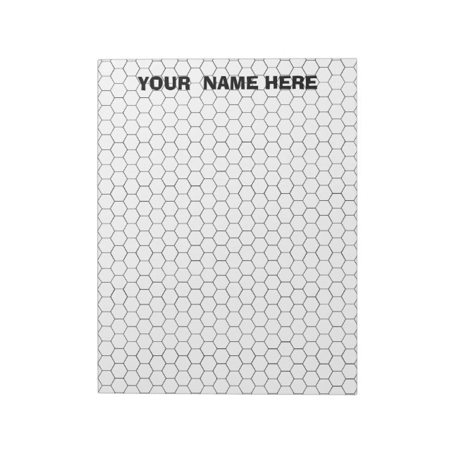 Personalised Large Hexagon Graph Paper Notepad (Rotated)