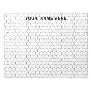 Personalised Large Hexagon Graph Paper Notepad